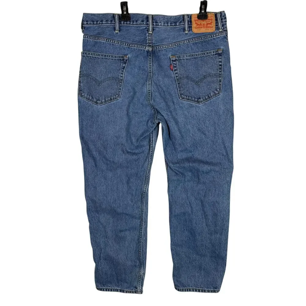 Levi's 550 Jeans Men 40x31 Blue Denim High-Rise Relaxed Fit Straight Leg Zip Fly